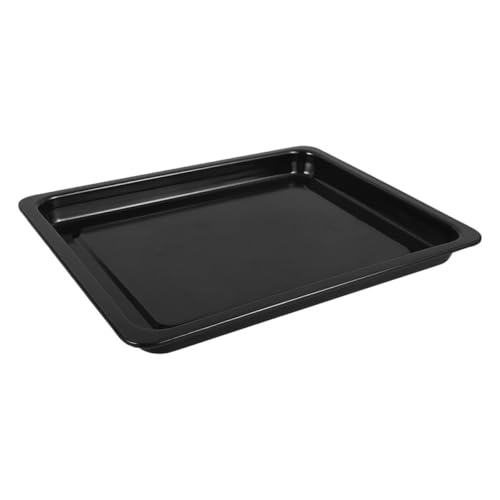 OATIPHO Bandeja para Horno Esmaltada Negra Brillo 37.5x27.5x2.5 Cm Molde Rectangular para Hornear Carne y Verduras Utensilios de Cocina para Horno y Tostador