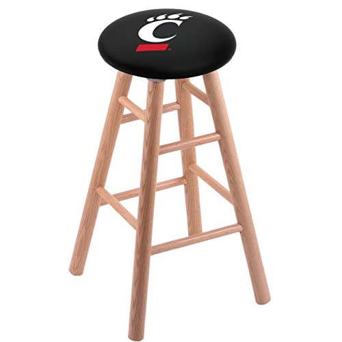 Holland Bar Stool Co. Oak Bar Stool in Natural Finish with Cincinnati Seat by The