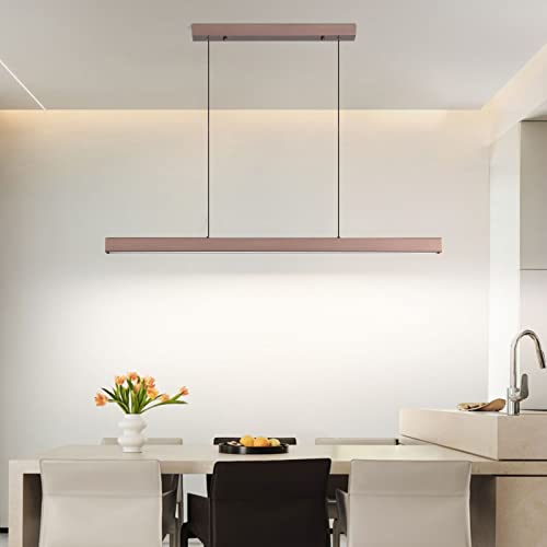Modern Design Dimmable Desk Linear Pendant Light, Led Pendant Light For Kitchen Island Dining Table Office, Height Adjustable Living Room Light 39In #TOP27