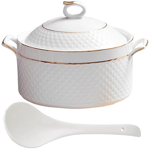 Soupière en céramique grand format avec poignée pour repas de famille