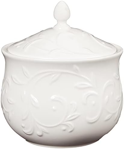 Lenox Opal Innocence Carved Sugar Bowl -,White