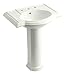 KOHLER K-2294-8-NY Devonshire Pedestal Bathroom Sink with 8" Centers, Dune