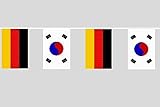 U24 Flaggenkette Deutschland - Süd Korea 6,20 m Fahne Flagge Fahnenkette Fre&schaft