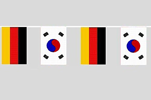U24 Flaggenkette Deutschland - Süd Korea 6,20 m Fahne Flagge Fahnenkette Fre&schaft