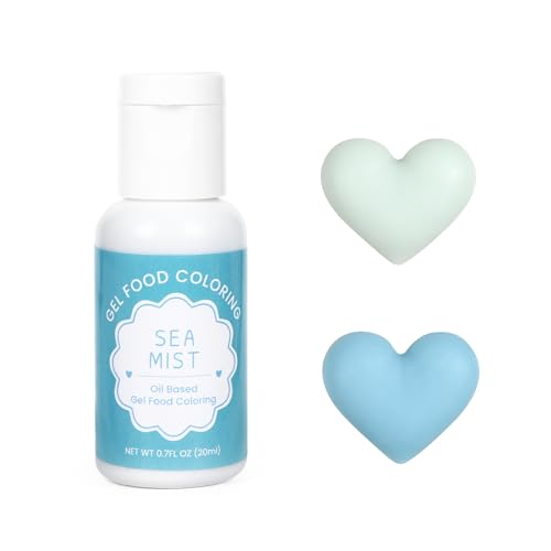 Oil Based Food Coloring for Chocolate, 20ml Edible Sea Mist Oil Based Food Coloring Gel for Cake Decorating, Sugar, Candy Melts, Baking, Cookies, Icing Frosting, Meringues, Cream- 0.7 Fl. Oz(Sea Mist)