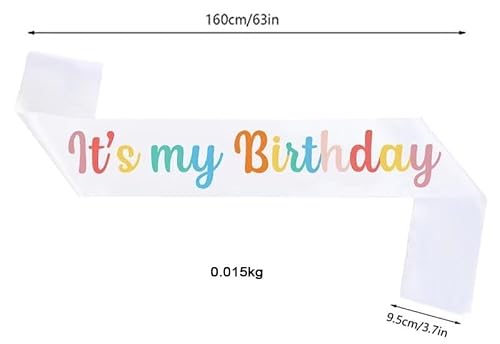 ALMEKAQUZ Happy Birthday Crowns for Women, IT'S MY BIRTHDAY Alloy Headband with Its My Birthday Sash and Tiara for Women, Birthday Headband Tiaras for Women Girls Parties Favors Costume Birthday Gift