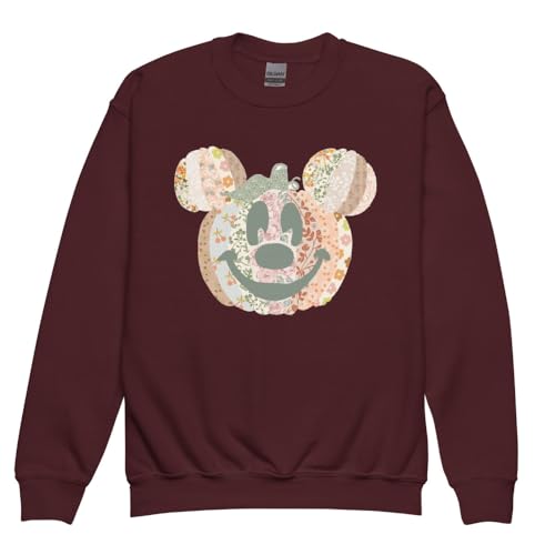 THE CELESTE CLARK PUMPKIN YOUTH SWEATSHIRT - HAPPY THREADS BY KELS Maroon