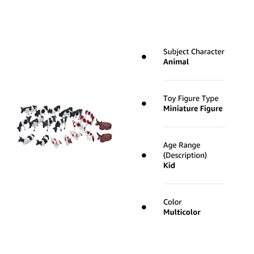 Hiawbon Mini Colorful Cattle Figurines Simulated Cattle Ho Scale 1:87 Realistic Plastic Cow Figurines, 20 Pcs #TOP6