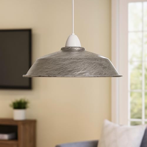 Acabado superior pantalla de lámpara LEDSone plata cepillada estilo retro 26 cm vintage 7