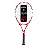 ✔ 【Big Sweet Point】 La raqueta de tenis adopta la tecnología de moldeo de una pieza sin soldadura. Con un alto peso del hilo, un hilo más apretado y una mayor resistencia, las raquetas de tenis profesionales son ligeras pero duraderas. Es lo suficientemente ligero y no te cansará después de un uso prolongado.