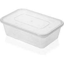 Crazee Deal Satco Plastic Containers with Lids, 500ml, Microwavable, Heavy Duty, Reusable Pack of 50