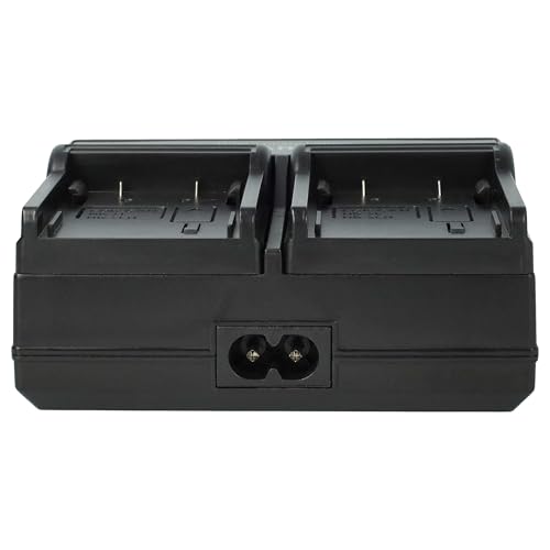 vhbw Cargador Dual Compatible con Canon Legria MD101, MV790, MV880X, MV901, MVX200i cámara videocámara/batería - Cargador, indicador Carga