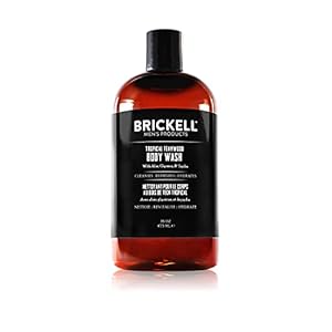Jabón corporal para hombres Brickell, gel de ducha de limpieza profunda natural y orgánico con aloe, glicerina y aceite…