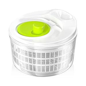 Newaner Salatschleuder mit Deckel, Salatschleudern mit Kurbelantrieb und 3L Liter Salatschüssel und Sieb, Küchenhelfer…