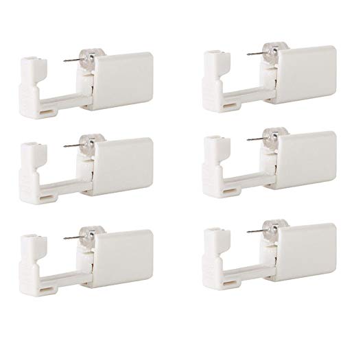6 Pcs Disposable Sterile Ear Piercing Gun Unit Tool with Ear Stud Asepsis Pierce Kit