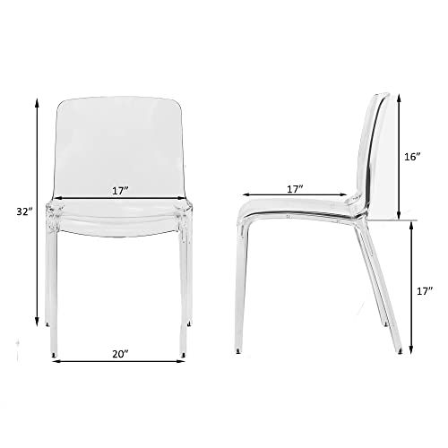 Leisuremod Adler Mid-Century Modern Dining Side Chair In Clear #TOP2