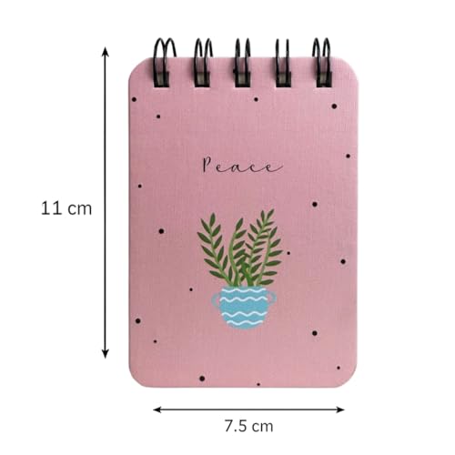 Image of Spiral Pocket Notebook (7.5 x 11 cm) | Cute Mini Notepad | Small Handy Notebook for School, Office & Personal Notes (Peace)