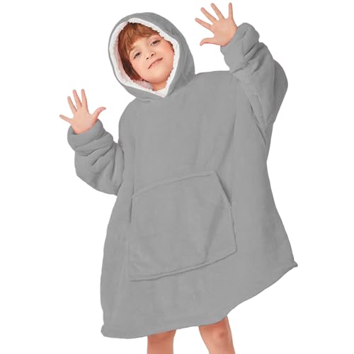 Opiniones y reviews de Ropa de Niño los mejores 5. 48 Bluelander Sudadera Cobija Niño Niña, Unitalla, Térmica para Niños y Niñas, Capucha con Borrega y Mangas, Amplias Bolsillo, Manta Súper Cálida, Acogedora, Ligera,...