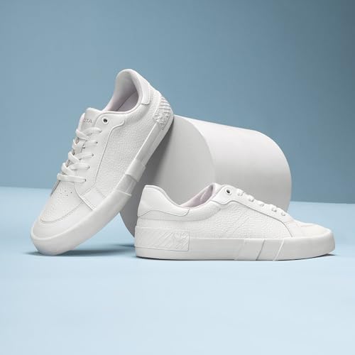 Image of Red Tape Men's Sneakers Off White Pu Round Toe Lace-Up Responsive Sole