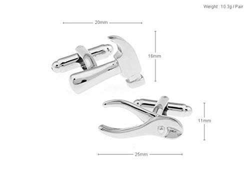 Set de mancornas para hombre Daesar plateadas miniatura 5