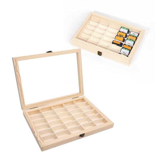 135 Film Case, Solid Wood Display Case for 30 Rolls of 35mm Films, 35mm Film Storage Box to Preserve and Protect Yours