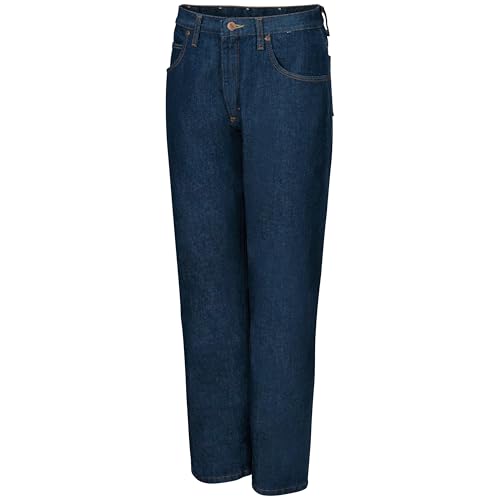 Image of Red Kap Men's Relaxed Fit Jean - Heavy Duty Jeans with Comfortable Denim, 5 Pocket Styling, Tapered Fit for Work Boots