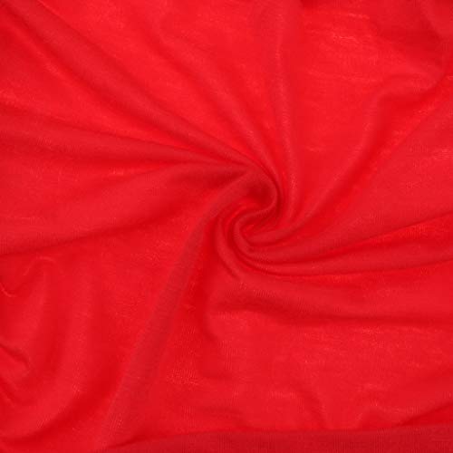 DYNWAVE Top de Traje de Dança Do Ventre Blusa Decote Redondo Top de Lantejoulas Choli Top - Vermelho