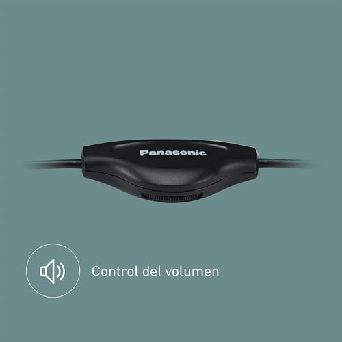 Panasonic RP-HT090E-H Auriculares Estéreo Ligeros , Supraaurales, Cable de 5 m, Control De Volumen, XBS, Conector de 3,5 mm, Color Negro - imagen 4