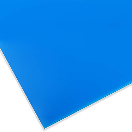 PLEXIGLAS® GS de color, vidrio acrílico de marca versátil y resistente a la rotura para objetos ligeros, etc., plancha de PLEXIGLAS® GS de 3 mm de espesor en 25 x 50 cm, azul cielo opaco (5H51)