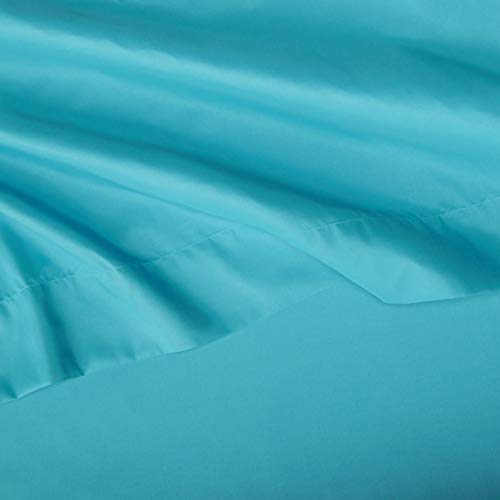 Amazon Basics Kid's Soft Easy Wash Lightweight Microfiber 4 Piece Sheet Set, Full, Bright Aqua, Solid #TOP2