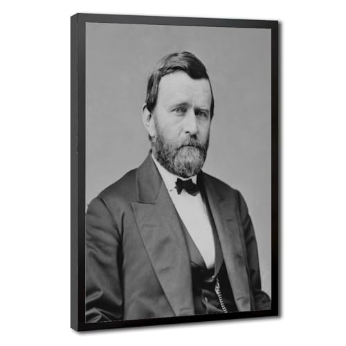 Ulysses S Grant portrait impression sur toile 40x61 cm cadre suspendu