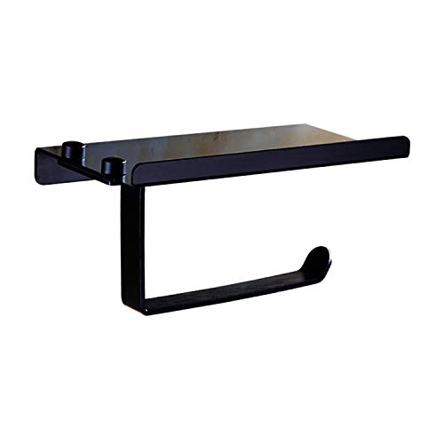 Kilimazart Multifunctionele toiletrolhouder roestvrij staal (zwart)