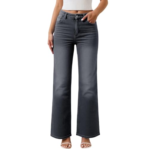 Jean évasé femme bootcut stretch taille haute pantalon denim Y2K