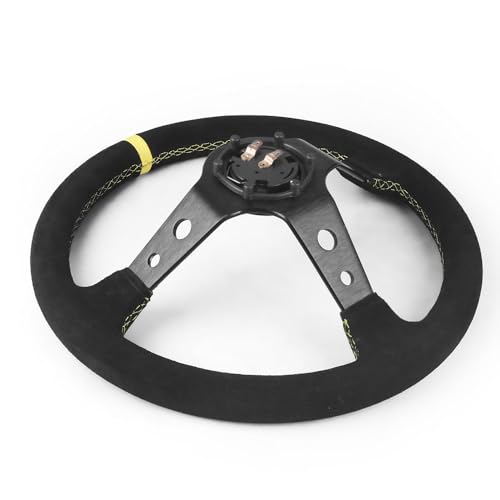 image for Dyno Racing 14 Inch 350mm Car Steering Wheel Suede Leather Drift Racin