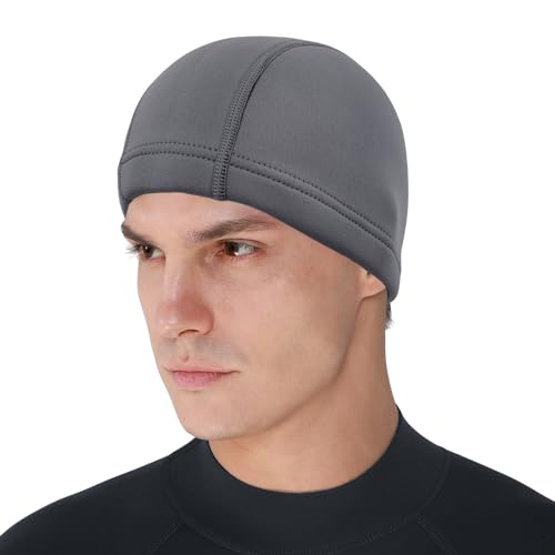 Image of DEHAI Neoprene Diving Hood Wetsuit Swimming Caps for Womens Mens Youth, 2mm 3mm Thermal Water Beanie Hat Keep Long Hair Dry for Curly Locs Braids