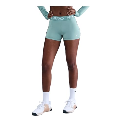 Nike Pantalones Cortos Pro de 3 Pulgadas para Mujer, Cañón/Blanco, S