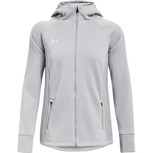 Under Armour Womens Full-Zip Swacket Jacket Mod Grey/White Size Large