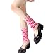 Mujeres japonesas acanaladas de punto calentadores de pierna cubierta Harajuku Kawaii lindo amor corazón jacquard botas puños Lolita rodilla calcetines altos, rosa, S/L