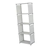 Étagères à livres : le design à 5 couches est créatif et tendance, pratique pour plus d'espace de rangement, casier à vin en treillis pliable