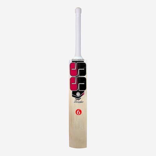Image of Cricket Bat, Professional Grade Willow, Red and Black Design, Size 06 (Red)