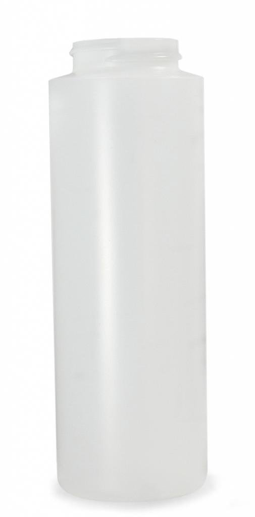 Qorpak PLA-03215 Natural HDPE Wide Mouth Cylinder Bottle with 38-400 Neck Finish, 8oz Capacity, 51mm OD x 114mm Height (Case of 336)