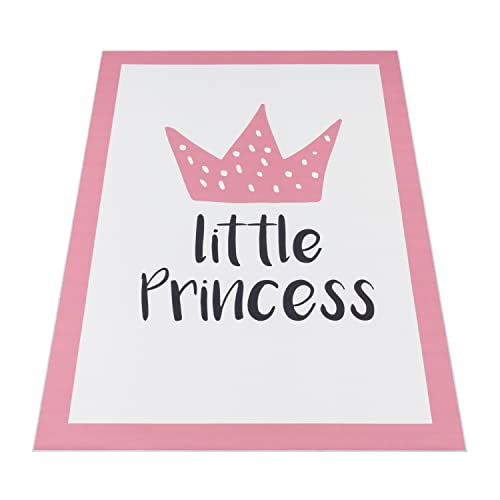 Kindervloerkleed, Kindertijd Met Ster, Maan En Ruitmotieven, Maat:80x150 cm, Kleur:Roze 9 - Afbeelding 6