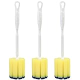 PowerPuff USA Made 13.6" Long Handled DEEP Clean All-Purpose Home Cleaning Sponge & Water Bottle Scr