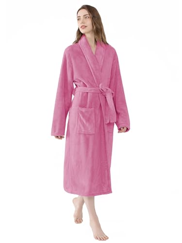 Image of Soft Robe For Women,Warm Plush Bath Robes Female,Spa Towel After Shower Lightweight Long Bathrobe