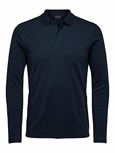 SELECTED HOMME Slhparis LS Polo B Noos, Azul Oscuro (Dark Sapphire), S para Hombre Cover