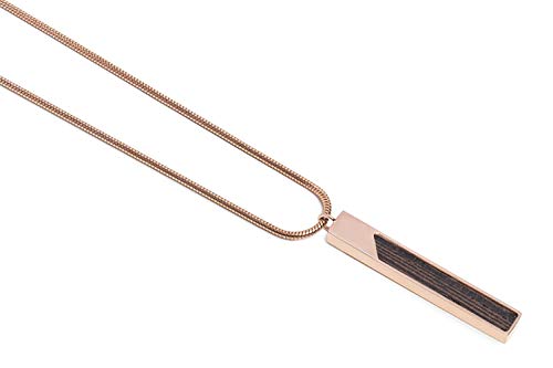 BeWooden Fashion Halskette mit Anhänger mit Holzdetail | Rectangle Motiv (Rose Necklace Rectangle) Cover
