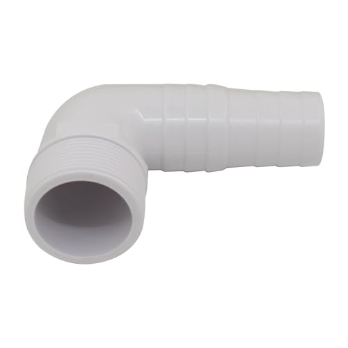 OemClima Codo ABS 90 Grados Adaptador de Manguera a Tubo ABS 32 38 mm para Bomba Piscina jardín riego conexión L Rosca Macho Conector Espiga tubería Agua plástico Sanitario Racor Tubo (1pc)