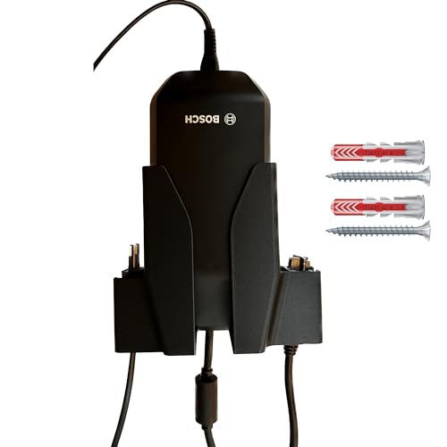 LAYERSMITH® Wandhalterung Bosch Ebike Ladegerät BPC3400 4A [GRATIS MONTAGEKIT] in Schwarz Matt - Saubere Lösung für Ihr Bosch Ebike Smart System gegen herumfliegende Kabel (BPC3400-4A)