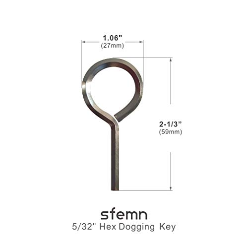 5/32” Hex Key Dogging Key Allen Key With Full Loop, Allen Wrench Door Key For Push Bar Panic Exit Devices, Solid Metal - 6 Packs #TOP3