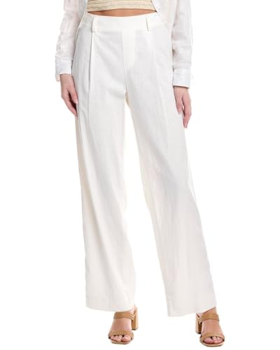 Vince Pleat Front Linen-Blend Pull-On Pant